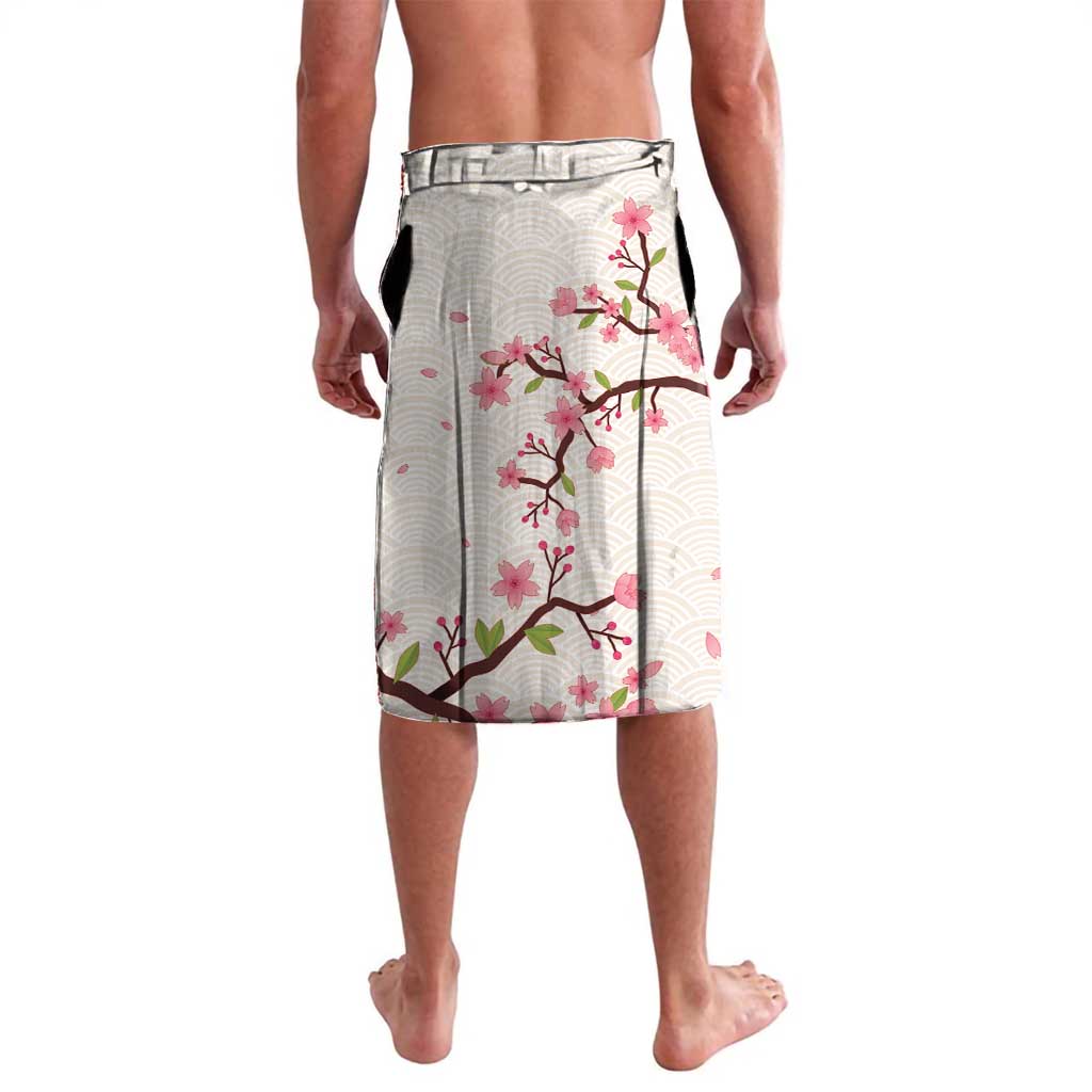 White cherry blossom print shorts with elastic waistband and multicolor branch pattern