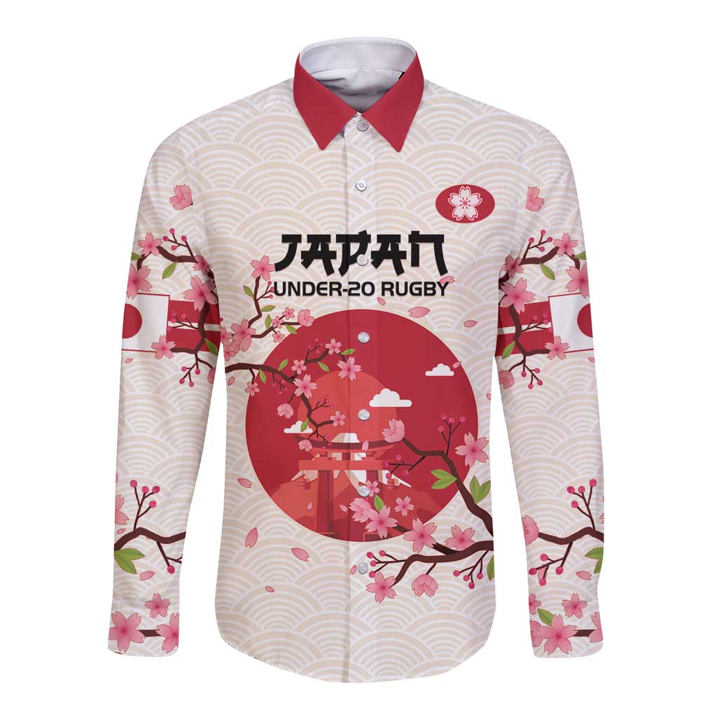 Custom Japan Rugby Long Sleeve Button Shirt 2024 Go Champions Cherry Blossoms - Wonder Print Shop