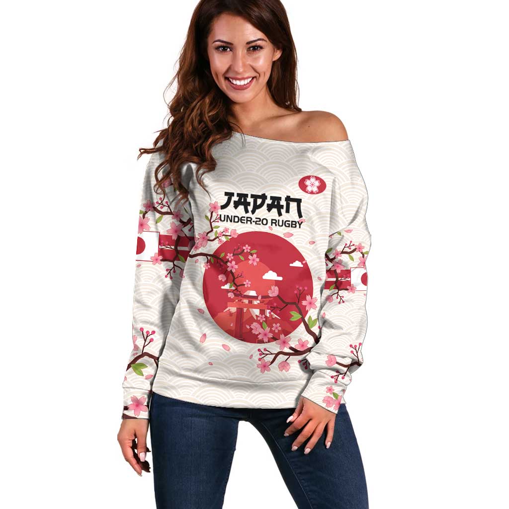 Custom Japan Rugby Off Shoulder Sweater 2024 Go Champions Cherry Blossoms - Wonder Print Shop