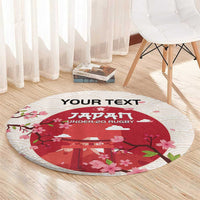 Round cherry blossom rugby rug with red circle torii, pink blossoms, and 'UNDER-20 RUGBY' text