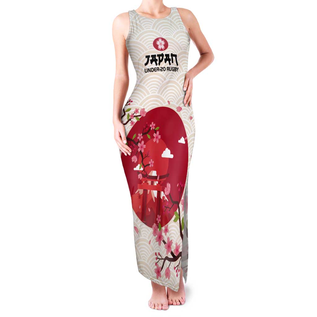 Custom Japan Rugby Tank Maxi Dress 2024 Go Champions Cherry Blossoms - Wonder Print Shop