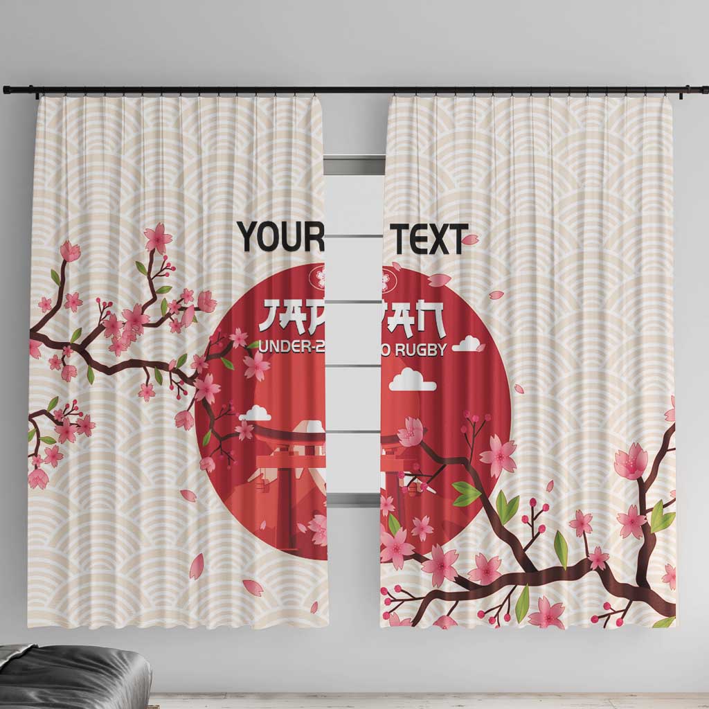 Custom Japan Rugby Window Curtain 2024 Go Champions Cherry Blossoms - Wonder Print Shop