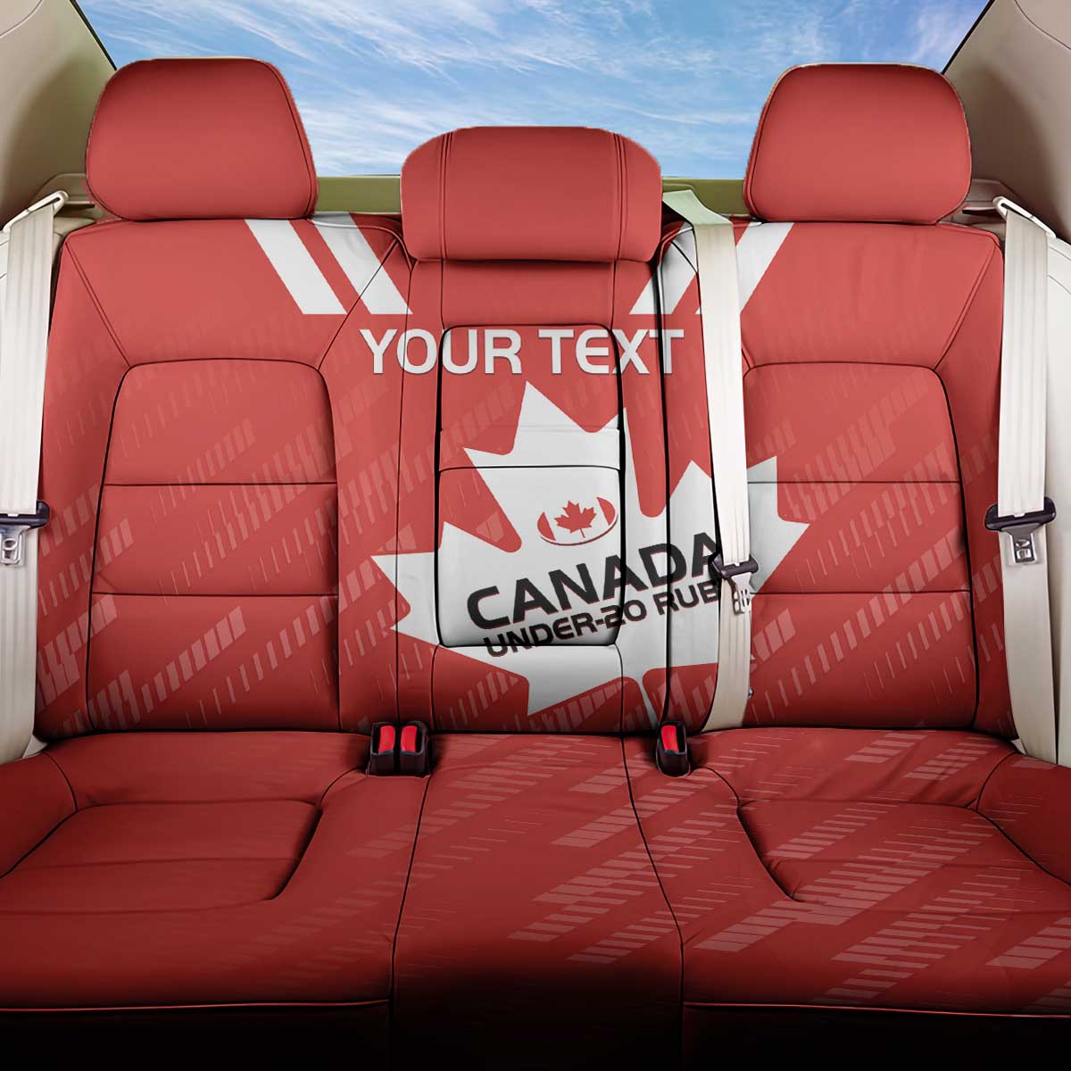 Custom Canada Rugby Back Car Seat Cover 2024 Go Champions Maple Leaf - Wonder Print Shop