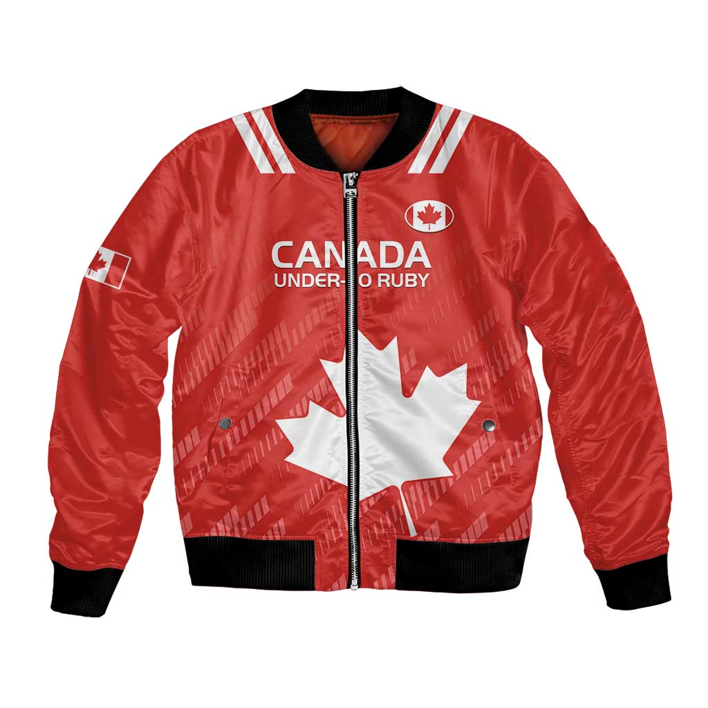 Custom Canada Rugby Bomber Jacket 2024 Go Champions Maple Leaf - Wonder Print Shop