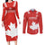 Custom Canada Rugby Couples Matching Long Sleeve Bodycon Dress and Long Sleeve Button Shirt 2024 Go Champions Maple Leaf - Wonder Print Shop