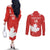 Custom Canada Rugby Couples Matching Off The Shoulder Long Sleeve Dress and Long Sleeve Button Shirt 2024 Go Champions Maple Leaf