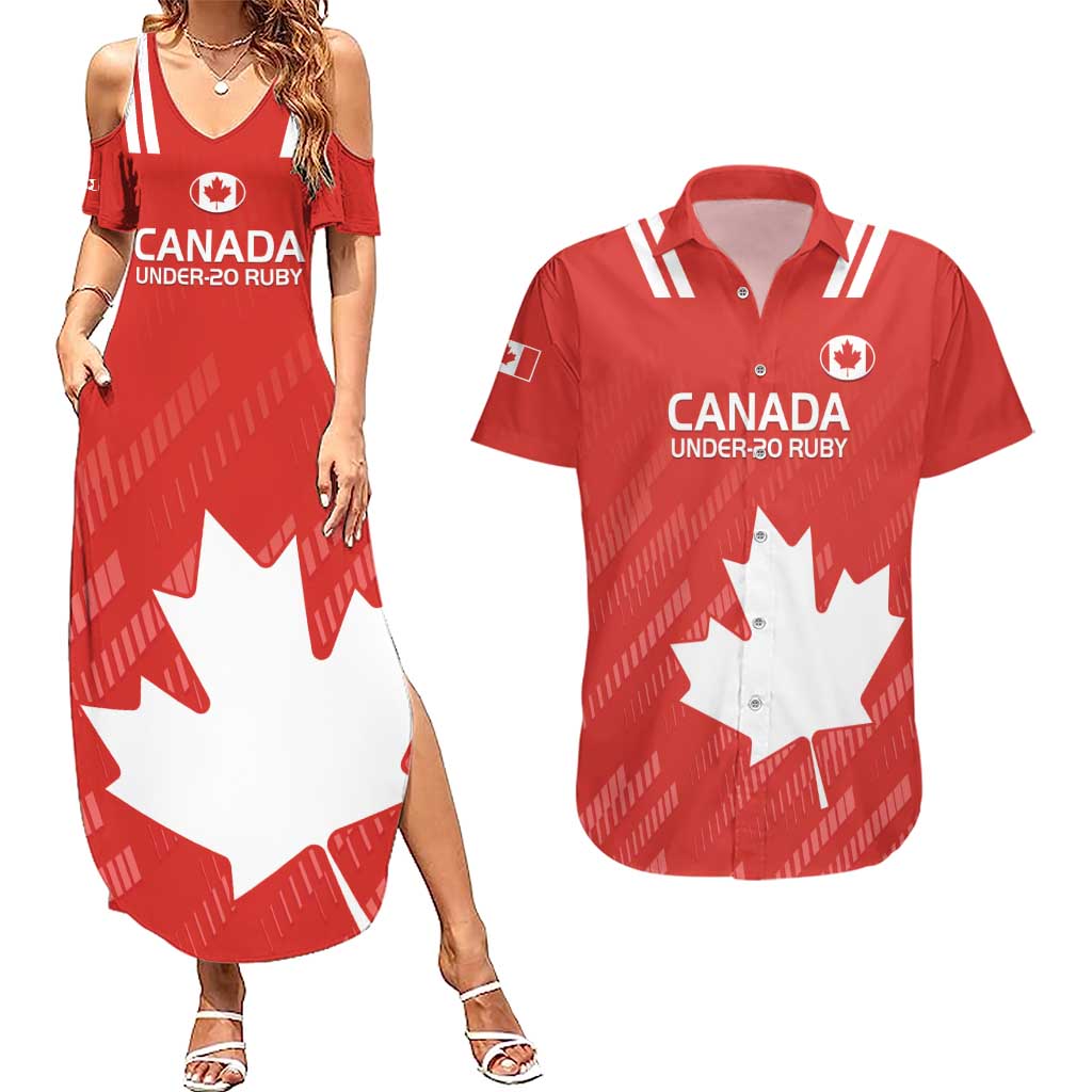 Custom Canada Rugby Couples Matching Summer Maxi Dress and Hawaiian Shirt 2024 Go Champions Maple Leaf - Wonder Print Shop