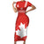 Custom Canada Rugby Family Matching Short Sleeve Bodycon Dress and Hawaiian Shirt 2024 Go Champions Maple Leaf - Wonder Print Shop