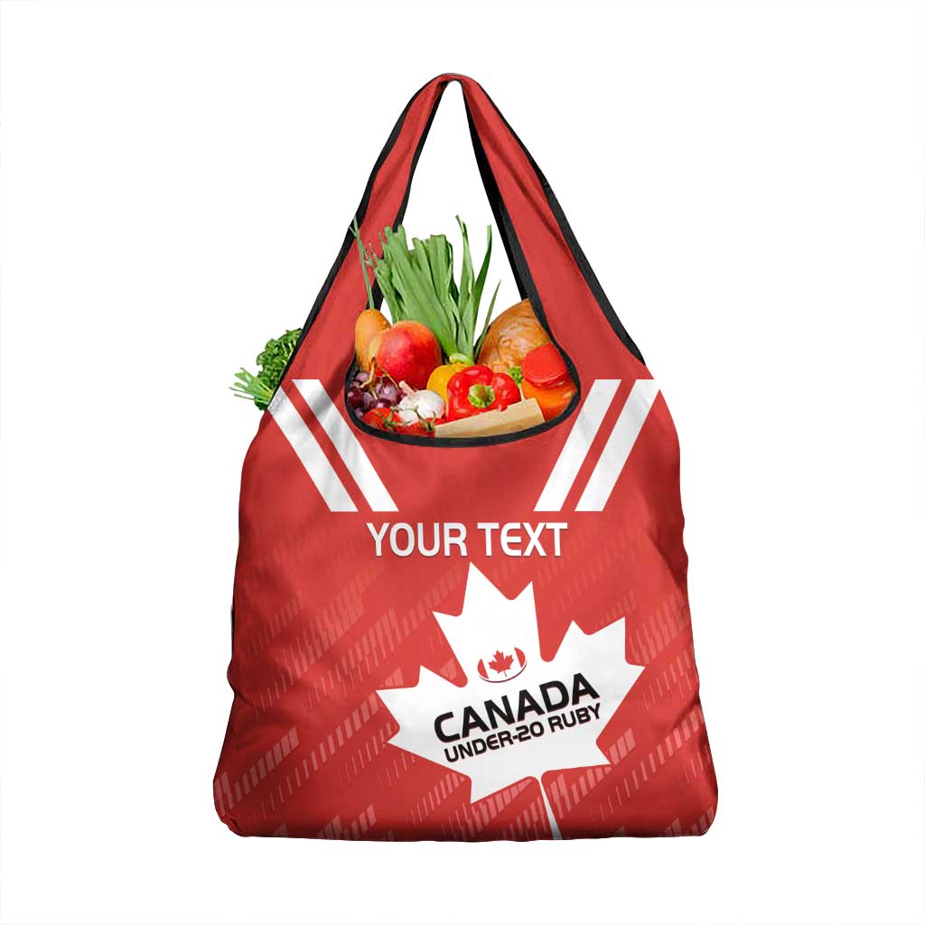 Custom Canada Rugby Grocery Bag Go Champions Maple Leaf