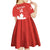 Custom Canada Rugby Kid Short Sleeve Dress 2024 Go Champions Maple Leaf - Wonder Print Shop