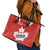 Custom Canada Rugby Leather Tote Bag 2024 Go Champions Maple Leaf - Wonder Print Shop