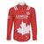 Custom Canada Rugby Long Sleeve Button Shirt 2024 Go Champions Maple Leaf - Wonder Print Shop