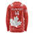 Custom Canada Rugby Long Sleeve Shirt 2024 Go Champions Maple Leaf - Wonder Print Shop