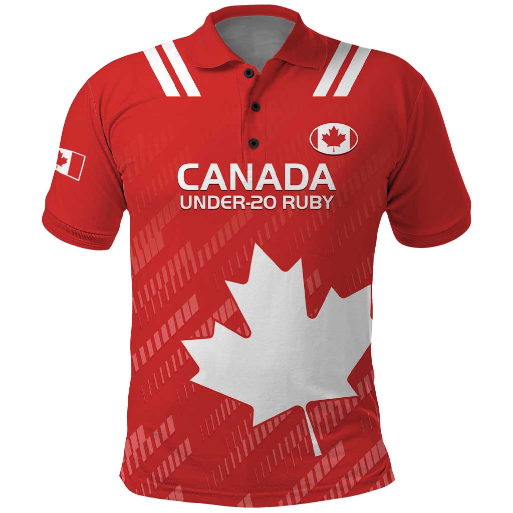 Custom Canada Rugby Polo Shirt 2024 Go Champions Maple Leaf - Wonder Print Shop