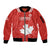 Custom Canada Rugby Sleeve Zip Bomber Jacket 2024 Go Champions Maple Leaf