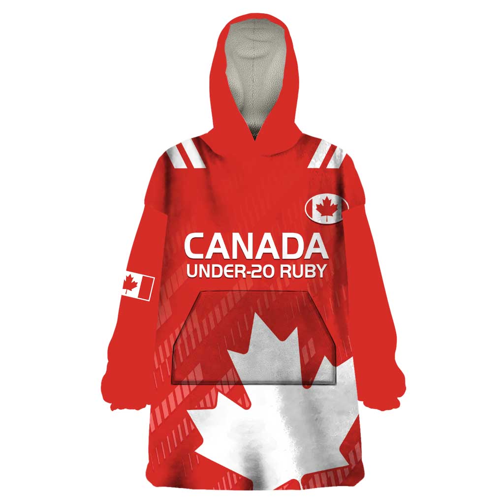 Custom Canada Rugby Wearable Blanket Hoodie 2024 Go Champions Maple Leaf