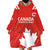 Custom Canada Rugby Wearable Blanket Hoodie 2024 Go Champions Maple Leaf