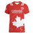 Custom Canada Rugby Women V-Neck T-Shirt 2024 Go Champions Maple Leaf