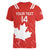 Custom Canada Rugby Women V-Neck T-Shirt 2024 Go Champions Maple Leaf