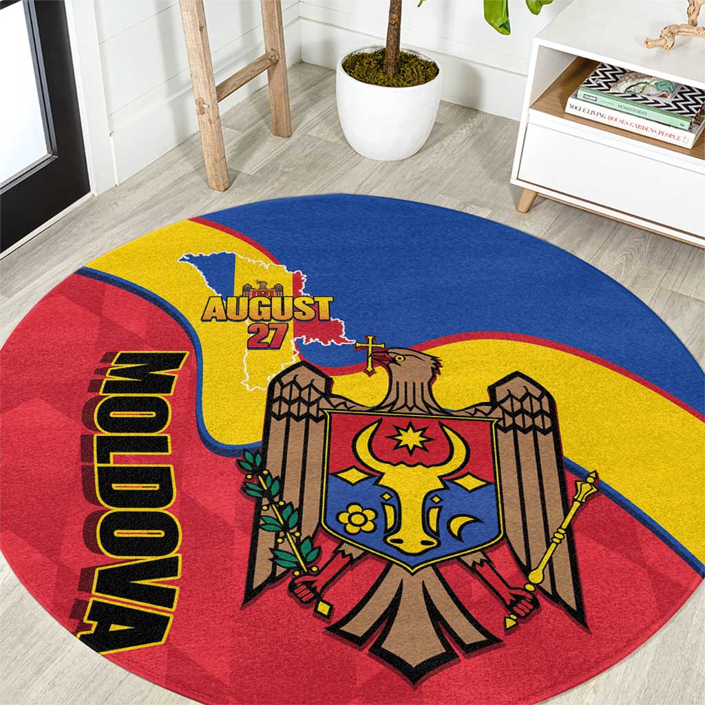 Moldova Independence Day Round Carpet August 27 One People One Nation - Wonder Print Shop