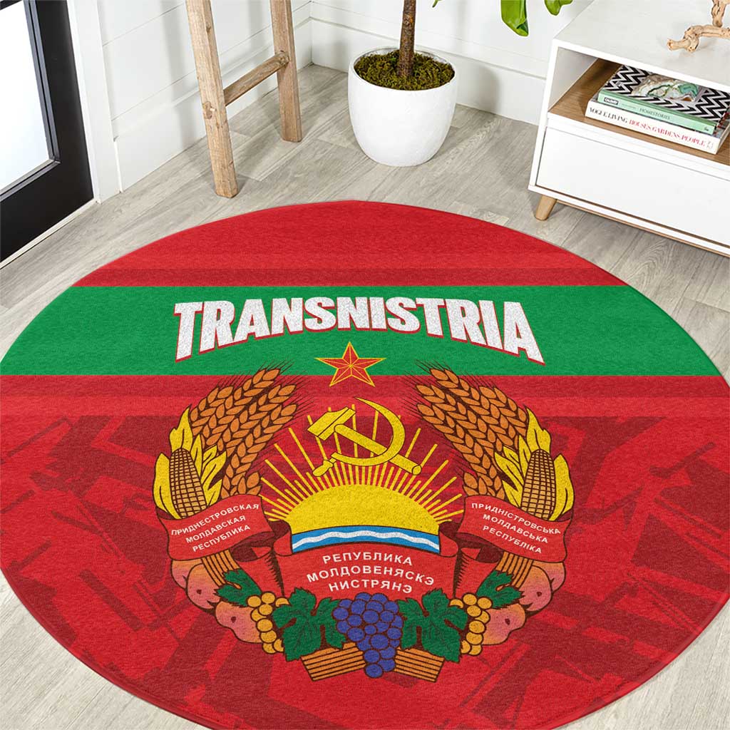 Transnistria Independence Day Round Carpet Coat Of Arms Flag Style - Wonder Print Shop