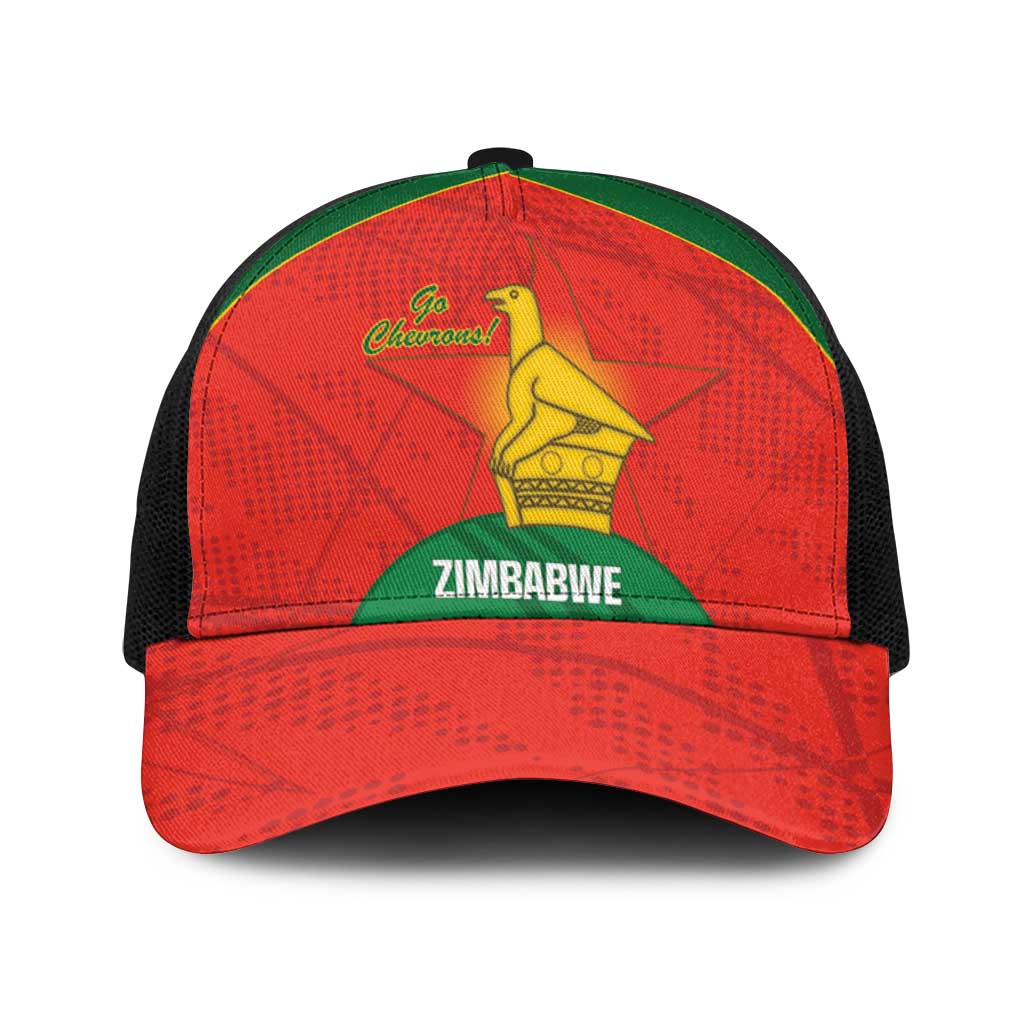 Zimbabwe Cricket Baseball Net Cap Go Chevrons 2003 Color Version - Wonder Print Shop