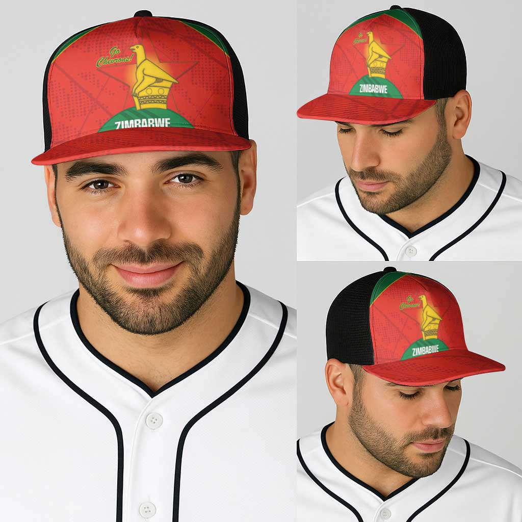 Zimbabwe Cricket Baseball Net Cap Go Chevrons 2003 Color Version - Wonder Print Shop