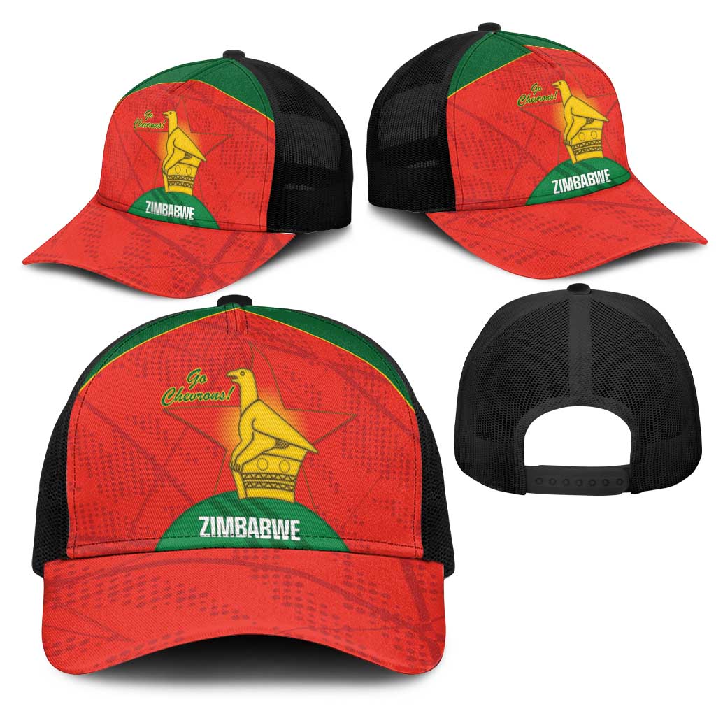 Zimbabwe Cricket Mesh Trucker Cap Go Chevrons 2003 Color Version - Wonder Print Shop