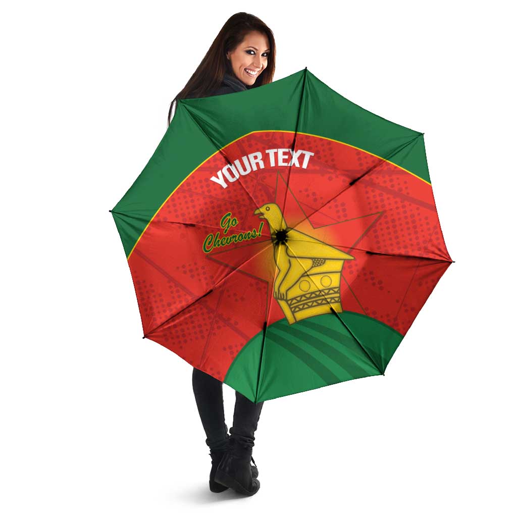 Custom Zimbabwe Cricket Umbrella Go Chevrons 2003 Color Version - Wonder Print Shop