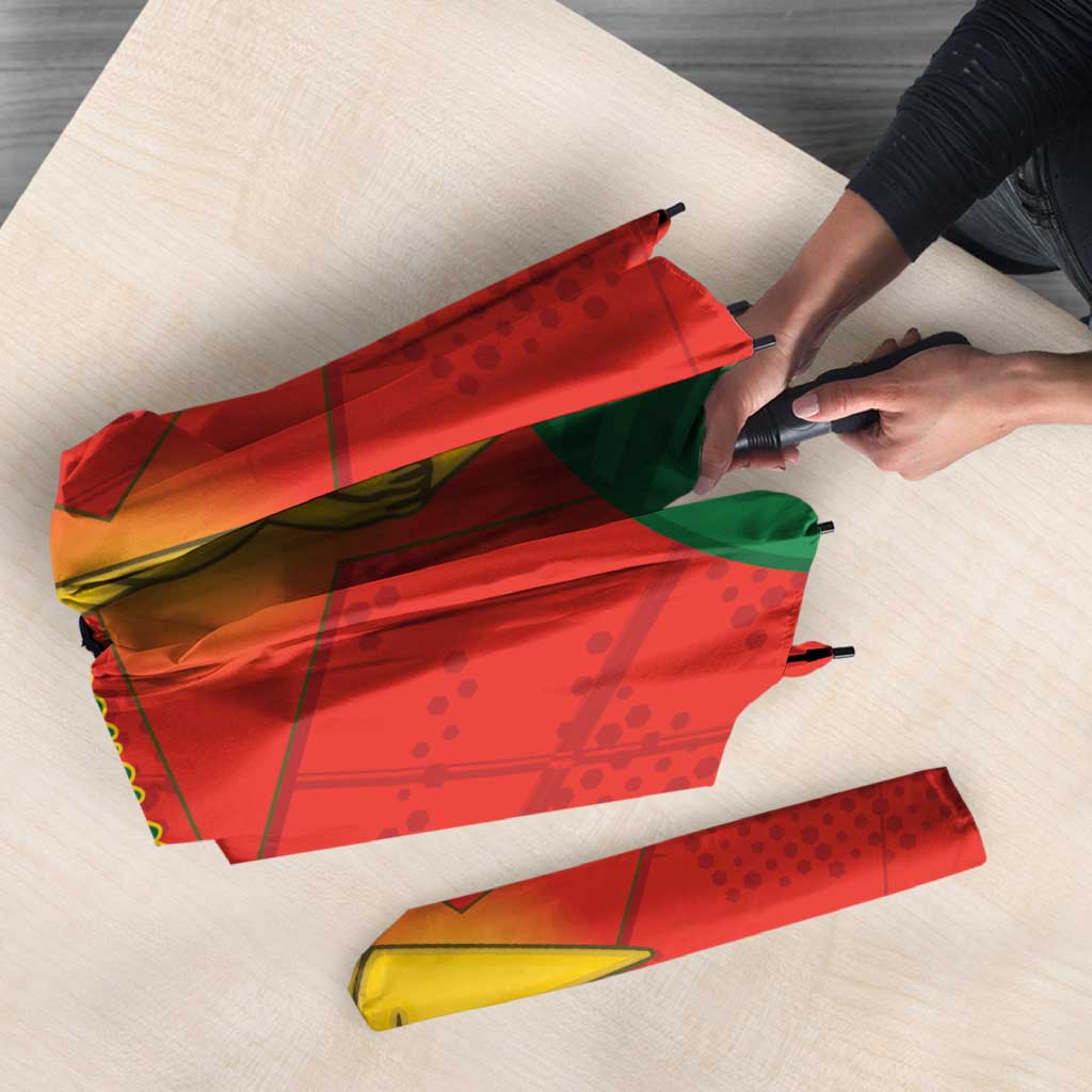 Custom Zimbabwe Cricket Umbrella Go Chevrons 2003 Color Version - Wonder Print Shop