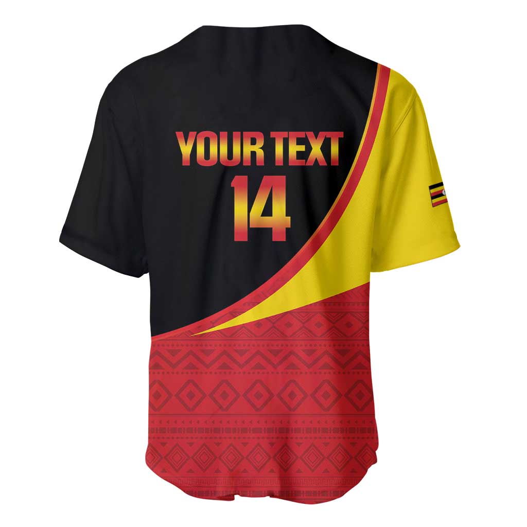 Custom Uganda Cricket Baseball Jersey Go Cranes African Pattern - Wonder Print Shop
