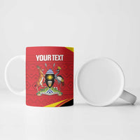 Custom Uganda Cricket Ceramic Mug Go Cranes African Pattern - Wonder Print Shop