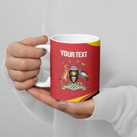Custom Uganda Cricket Ceramic Mug Go Cranes African Pattern - Wonder Print Shop