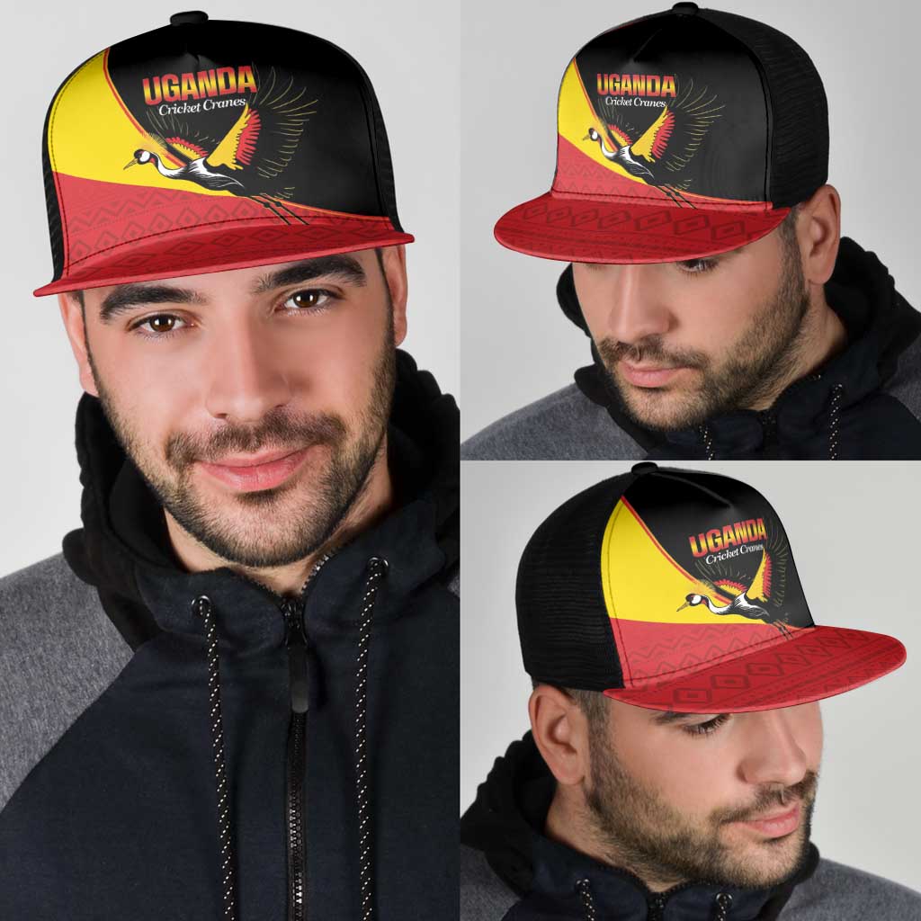 Uganda Cricket Mesh Trucker Cap Go Cranes African Pattern - Wonder Print Shop