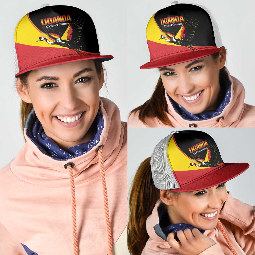 Uganda Cricket Mesh Trucker Cap Go Cranes African Pattern - Wonder Print Shop