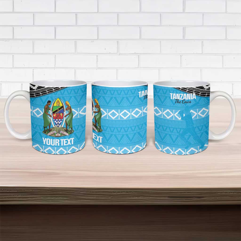 Custom Tanzania Cricket Ceramic Mug Go Cows Sporty African Pattern - Wonder Print Shop