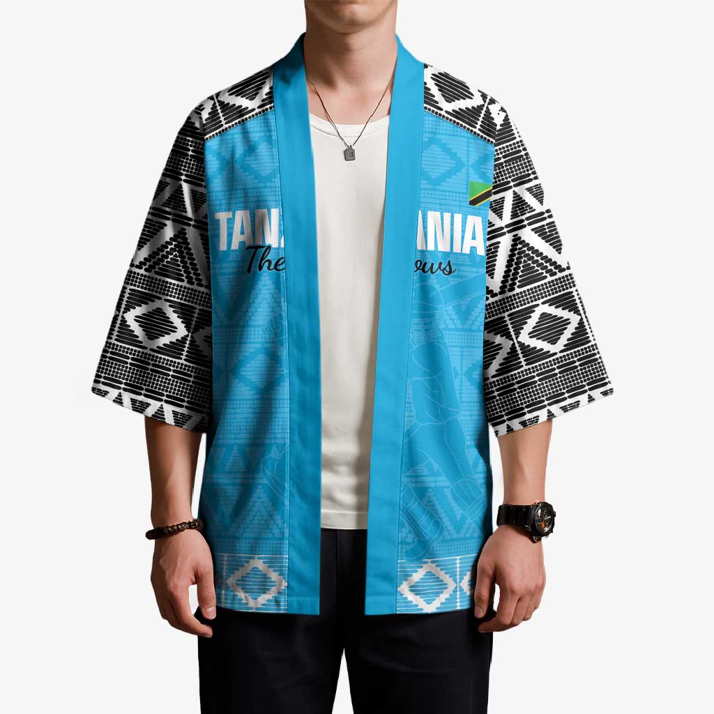 Custom Tanzania Cricket Kimono Go Cows Sporty African Pattern - Wonder Print Shop