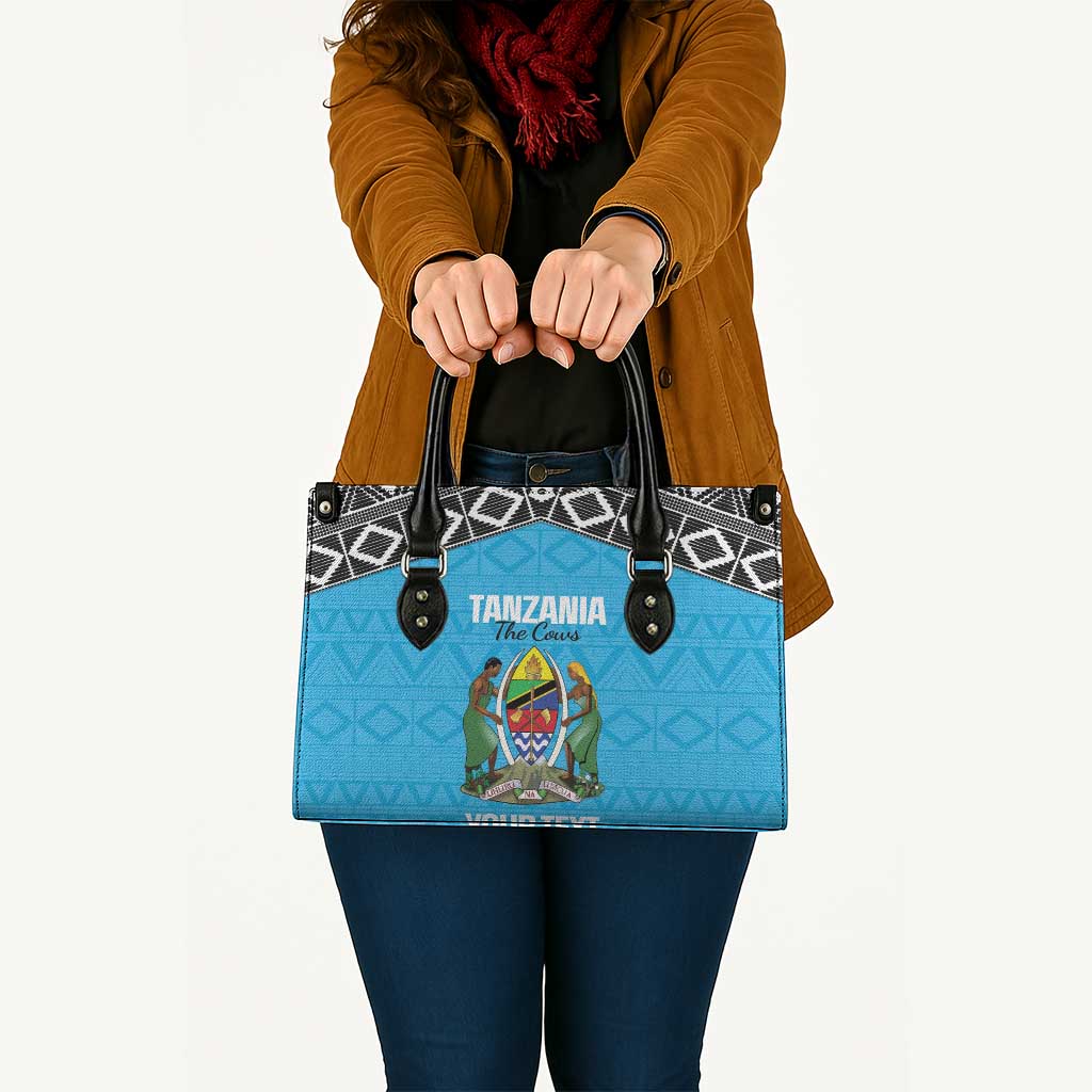 Custom Tanzania Cricket Leather Bag Go Cows Sporty African Pattern - Wonder Print Shop