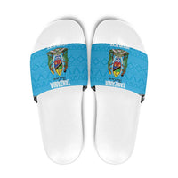 Custom Tanzania Cricket Slide Sandals Go Cows Sporty African Pattern - Wonder Print Shop