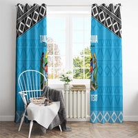 Custom Tanzania Cricket Window Curtain Go Cows Sporty African Pattern - Wonder Print Shop