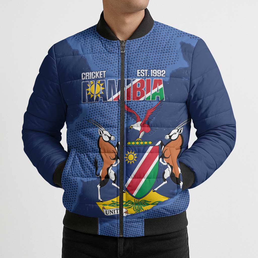 Custom Namibia Cricket Bomber Puffer Jacket Go Eagles Est 1992 - Wonder Print Shop
