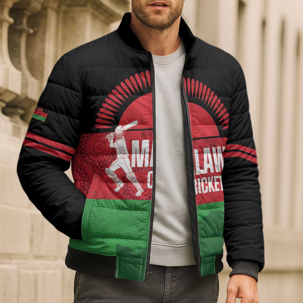 Custom Malawi Cricket Bomber Puffer Jacket Go Champions Flag Style - Wonder Print Shop
