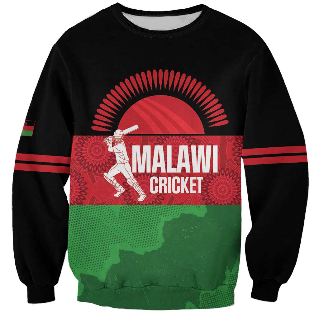 Custom Malawi Cricket Sweatshirt Go Champions Flag Style - Wonder Print Shop