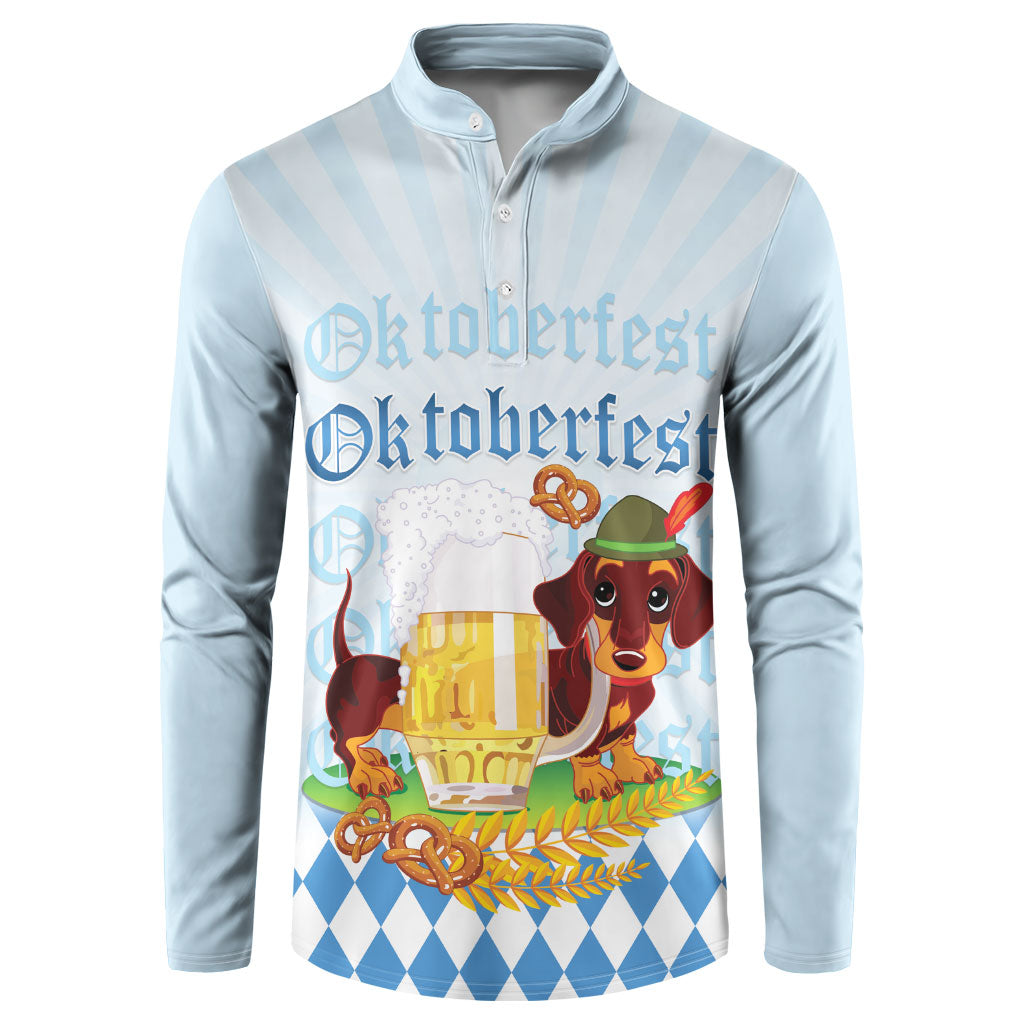 Germany Oktoberfest Button Sweatshirt Dachshund Beer and Bavarian Pretzel