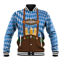 Lederhosen Oktoberfest Baseball Jacket Beers Bavarian Diamond Pattern