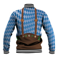 Lederhosen Oktoberfest Baseball Jacket Beers Bavarian Diamond Pattern