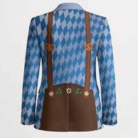Lederhosen Oktoberfest Blazer Beers Bavarian Diamond Pattern