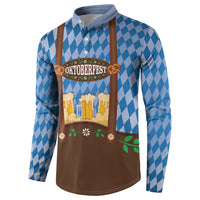 Lederhosen Oktoberfest Button Sweatshirt Beers Bavarian Diamond Pattern