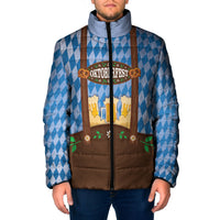 Lederhosen Oktoberfest Padded Jacket Beers Bavarian Diamond Pattern