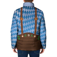 Lederhosen Oktoberfest Padded Jacket Beers Bavarian Diamond Pattern